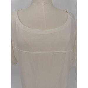Saturday Sunday by Anthropologie Ivory Wide Neck Short Sleeve Tunic Top‎ Size M